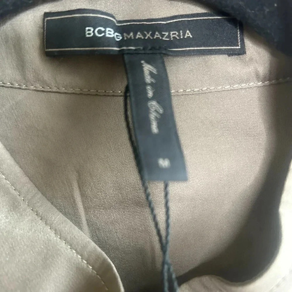 BCBGMaxAzria Mocha Brown Military Style Blouse NWOT Size Medium - Picture 3 of 6